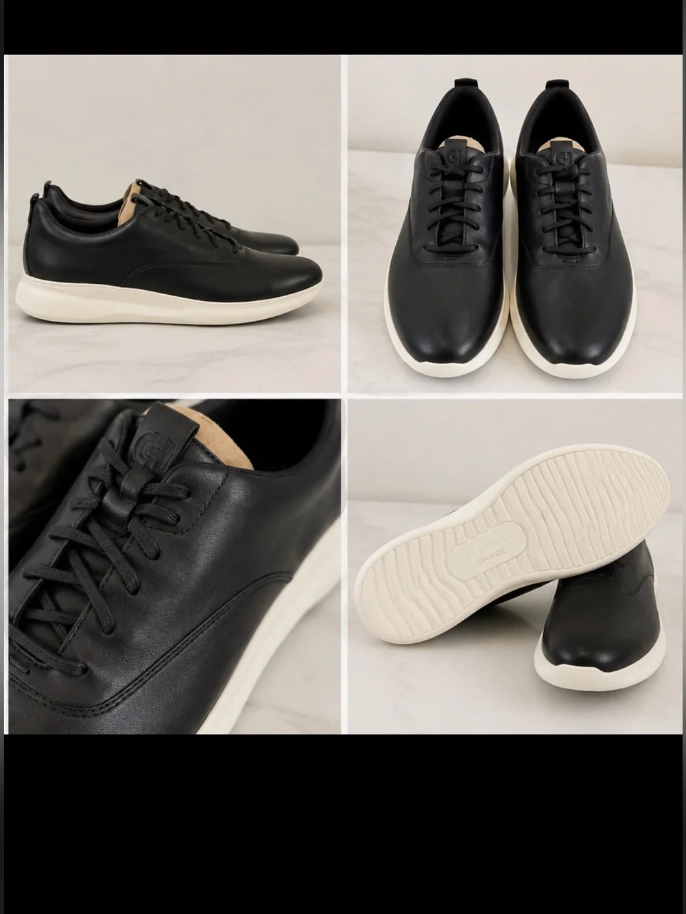 Cole Haan Grand 360 Black Leather Sneakers Men’s